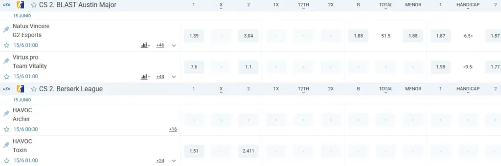 Apuestas de Deportes Electrónicos en 1xBet