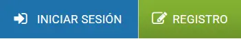 Botones de autorización y registro en 1xBet