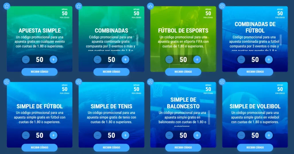 Códigos promocionales deportivos