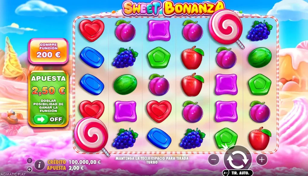 Interfaz de Sweet Bonanza Interfaz de Sweet Bonanza